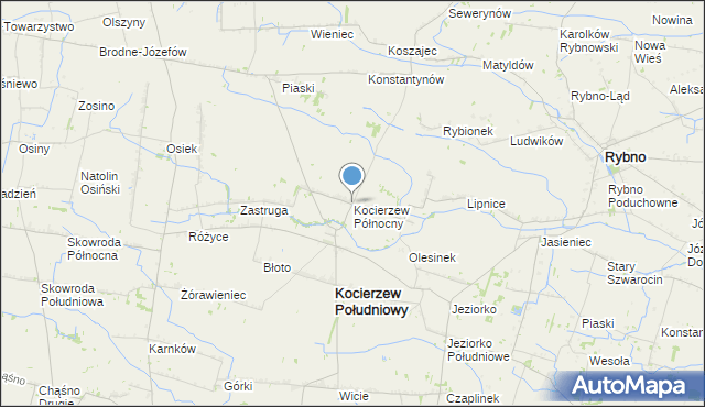 mapa Kocierzew Północny, Kocierzew Północny na mapie Targeo